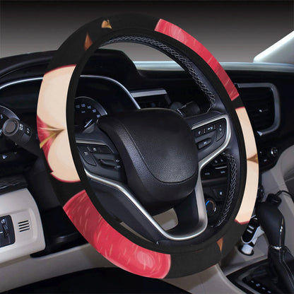 Apple Pattern Print Design AP02 Steering Wheel Cover with Elastic Edge