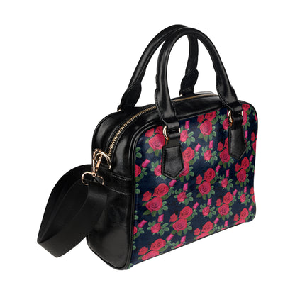 Rose Pattern Print Design A04 Shoulder Handbag