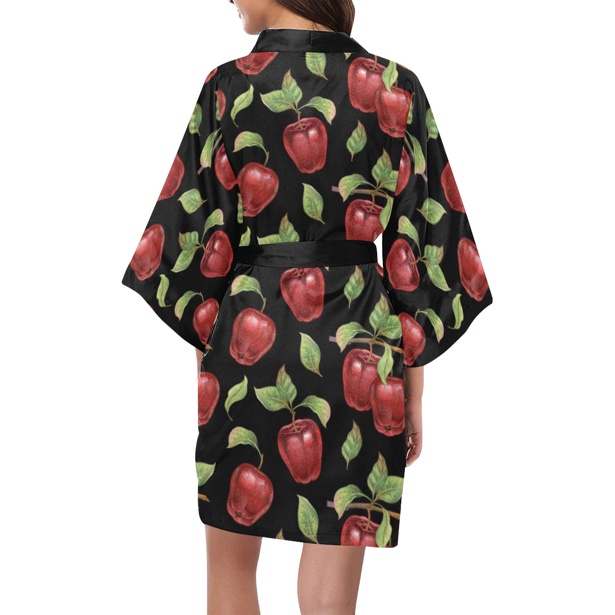 Apple Pattern Print Design AP011 Women's Short Kimono