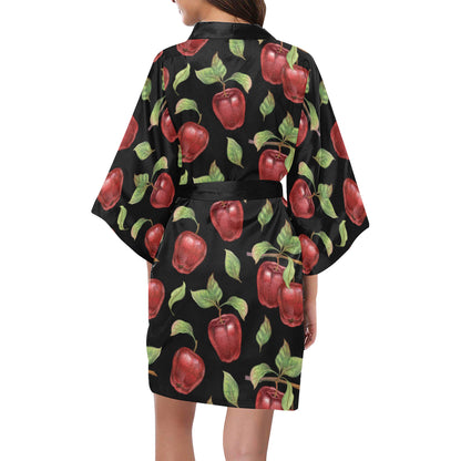 Apple Pattern Print Design AP011 Women's Short Kimono