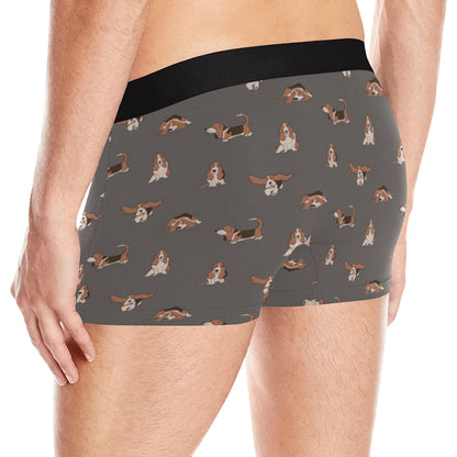 Basset Hound Pattern Print Design 03 Men's Boxer Briefs
