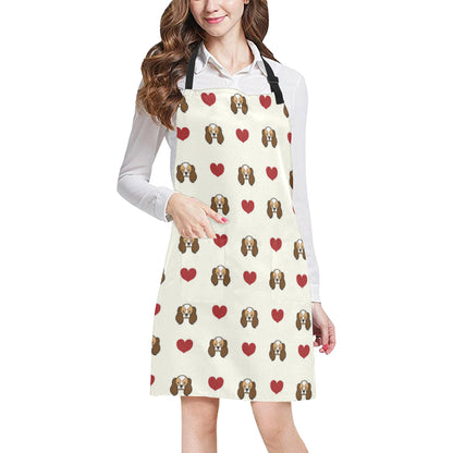 Cavalier King Charles Spaniels Pattern Print Desig Apron with Pocket