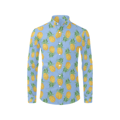 Pineapple Pattern Print Design A04 Men's Long Sleeve Shirt