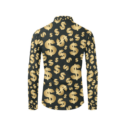 Dollar Pattern Print Design DO04 Men's Long Sleeve Shirt
