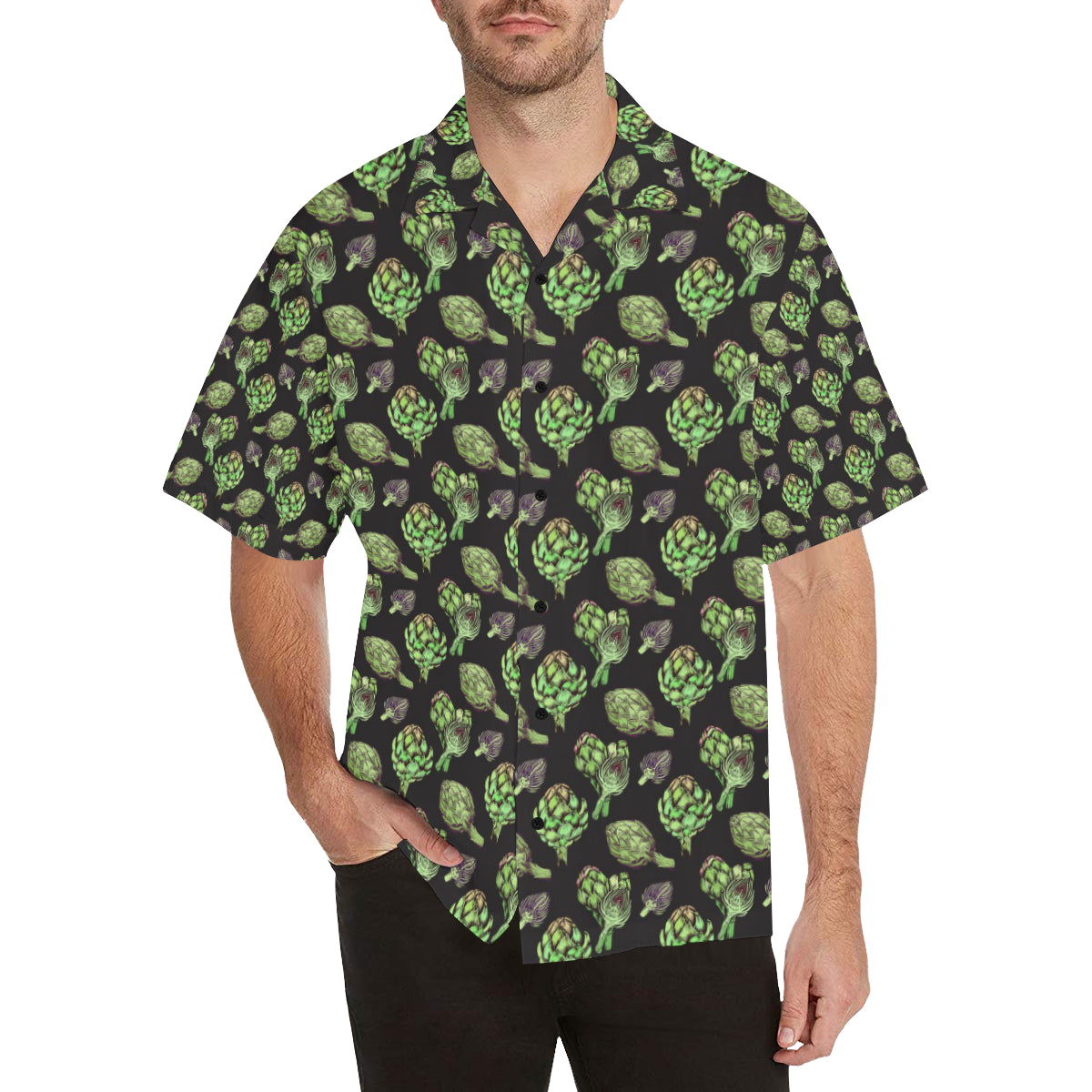 Artichoke Pattern Print Design 02 Men's Hawaiian Shirt