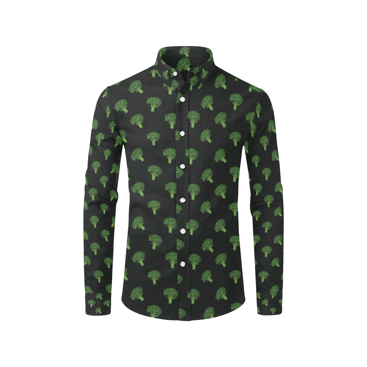 Broccoli Pattern Print Design 04 Men's Long Sleeve Shirt