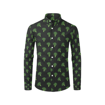 Broccoli Pattern Print Design 04 Men's Long Sleeve Shirt