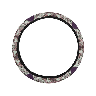 Leopard Pattern Print Design 01 Steering Wheel Cover with Elastic Edge