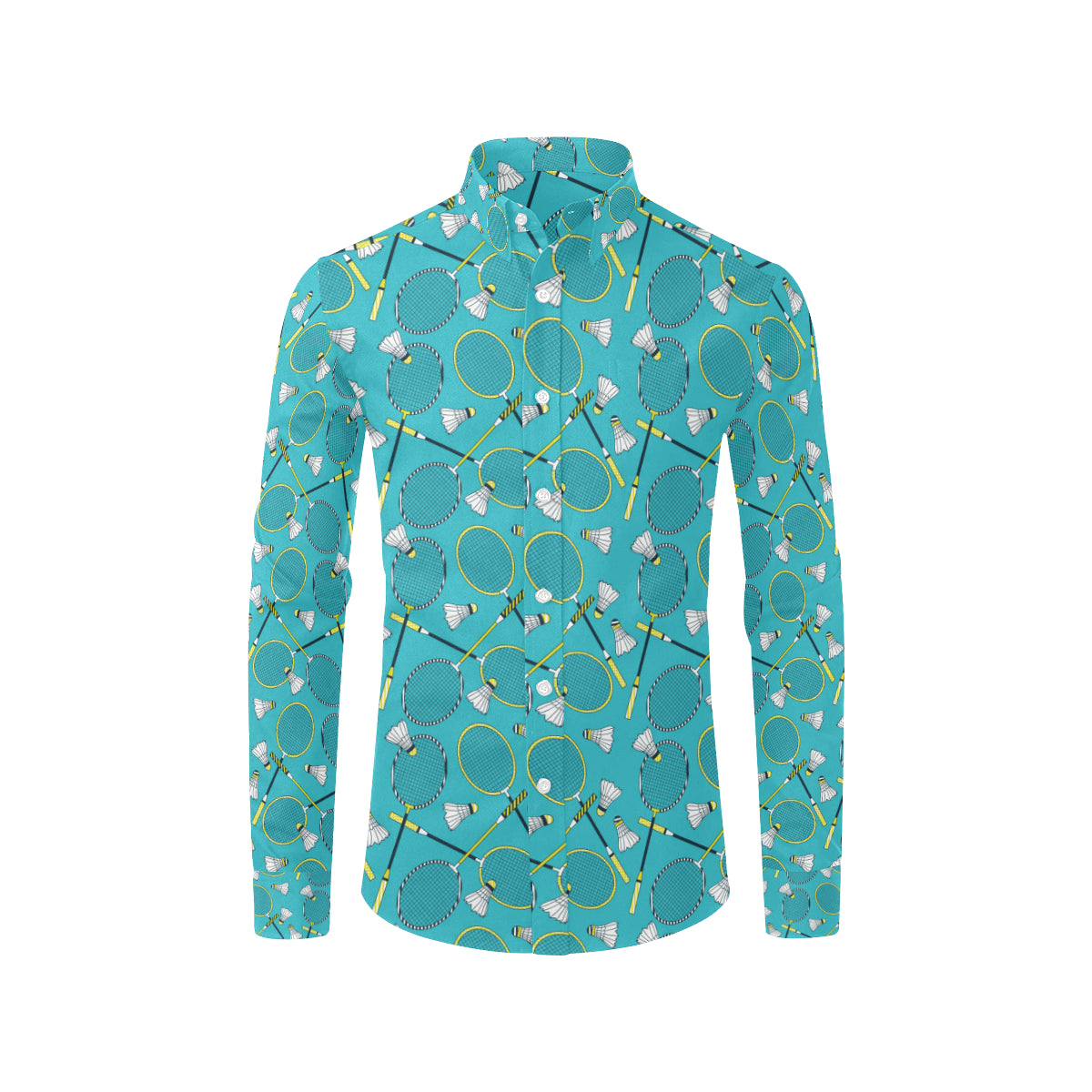 Badminton Pattern Print Design 06 Men's Long Sleeve Shirt