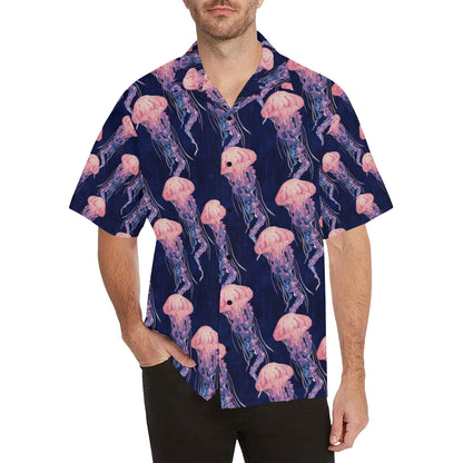 Jellyfish Pattern Print Design 03 Men's Hawaiian Shirt