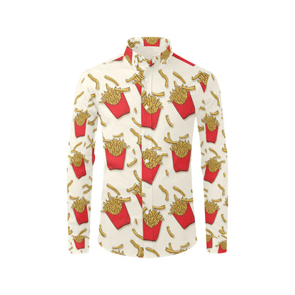French Fried Pattern Print Design 01 Men's Long Sleeve Shirt