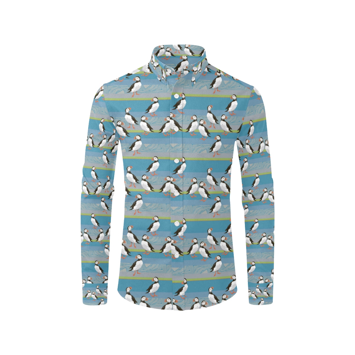 Puffin Pattern Print Design A01 Men's Long Sleeve Shirt