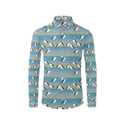 Puffin Pattern Print Design A01 Men's Long Sleeve Shirt