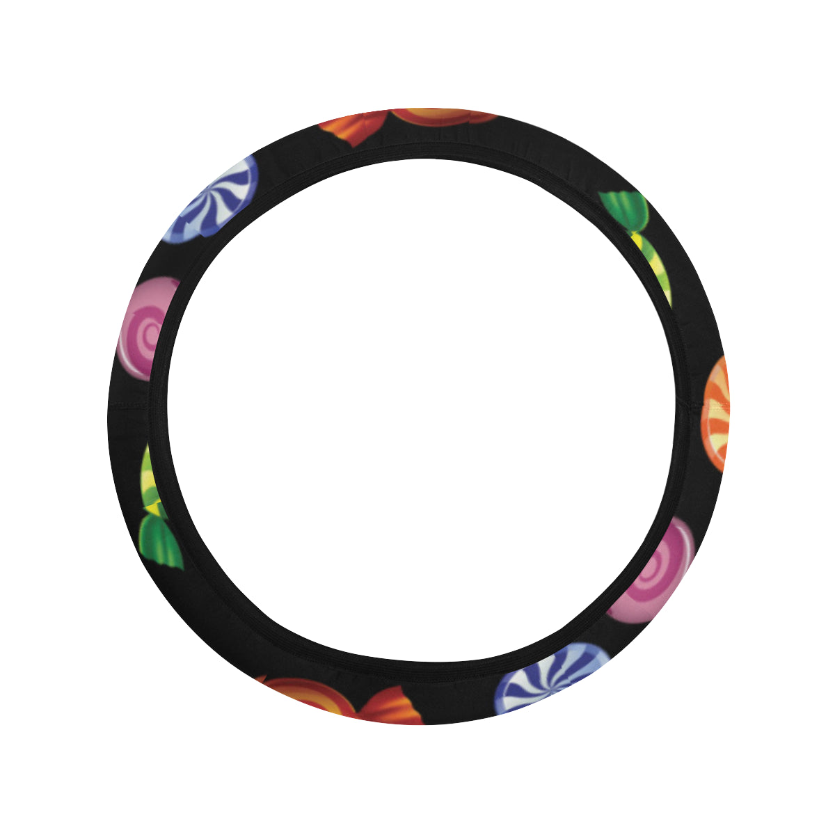 Candy Pattern Print Design 01 Steering Wheel Cover with Elastic Edge