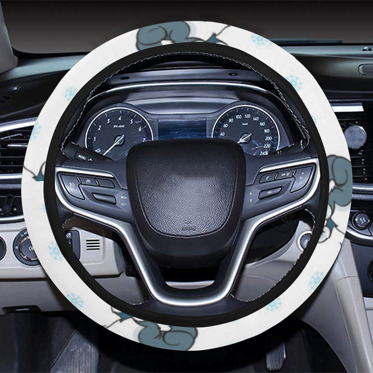 Alaskan Malamute Pattern Print Design 03 Steering Wheel Cover with Elastic Edge