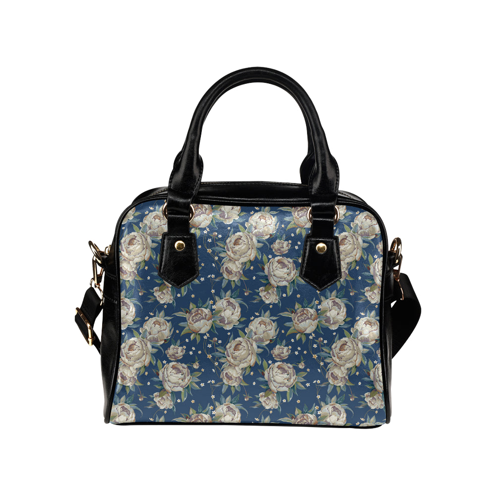 Peony Pattern Print Design A03 Shoulder Handbag
