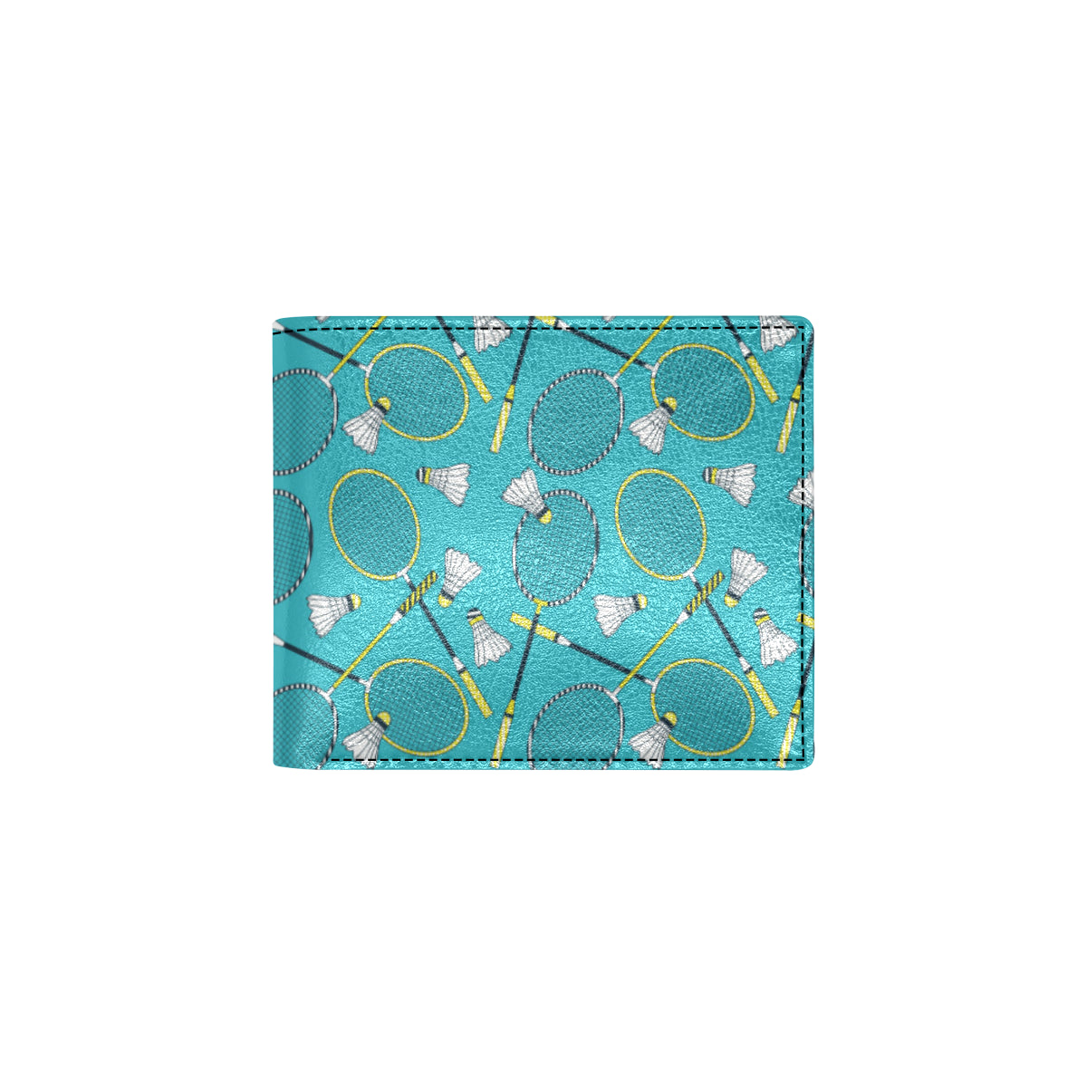 Badminton Pattern Print Design 06 Men's ID Card Wallet
