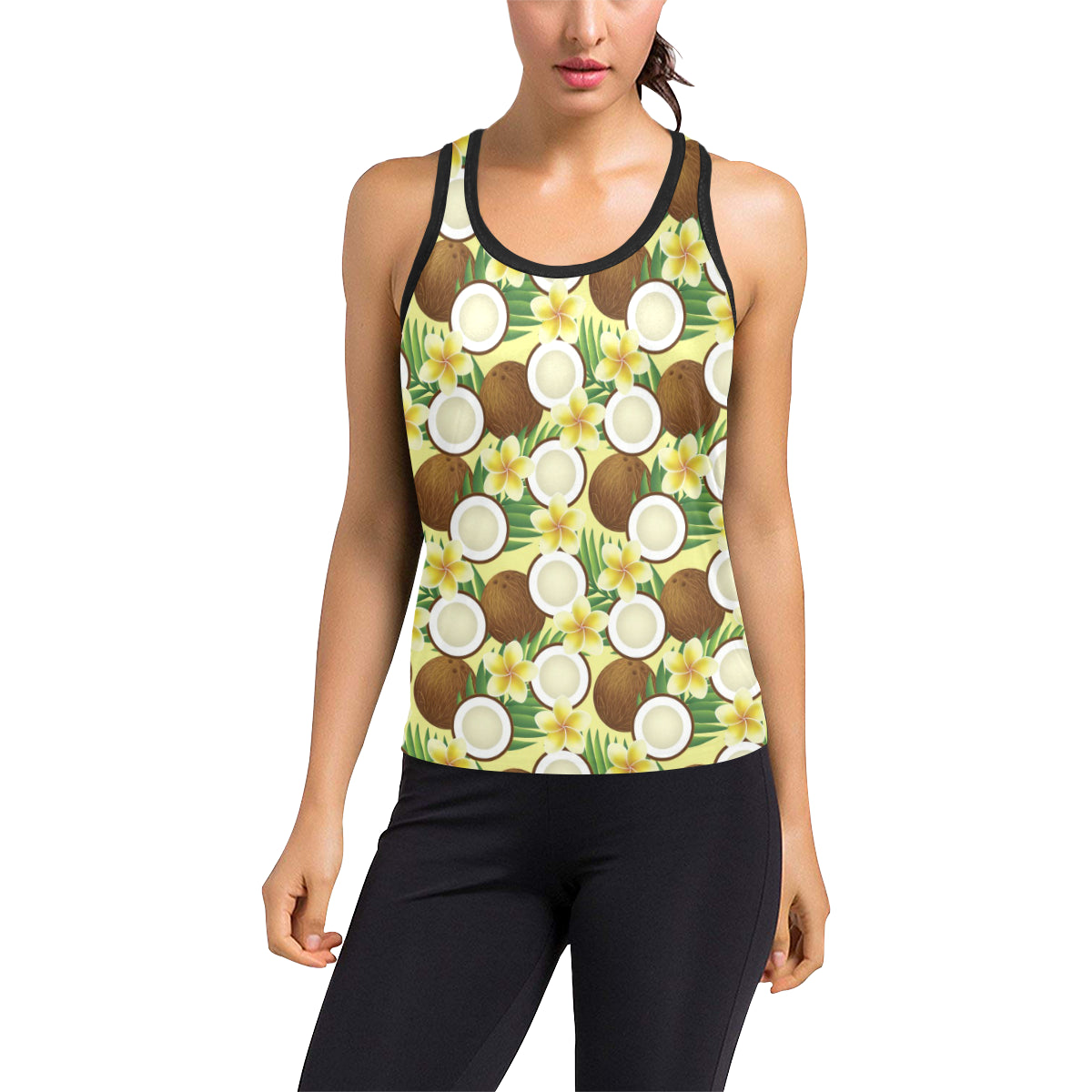 Coconut Pattern Print Design CN02 Women's Racerback Tank Top