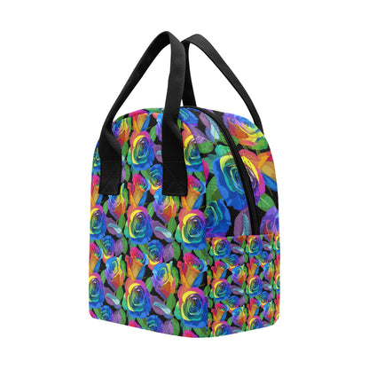 Rose Pattern Print Design RO02 Insulated Lunch Bag