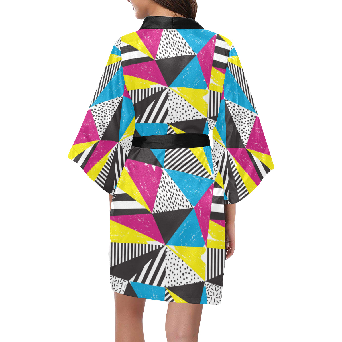 80s Pattern Print Design 2 Women's Short Kimono