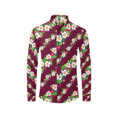 Hawaiian Themed Pattern Print Design H06 Men's Long Sleeve Shirt