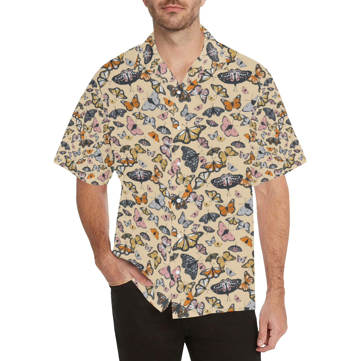 Butterfly Pattern Print Design 04 Men's Hawaiian Shirt