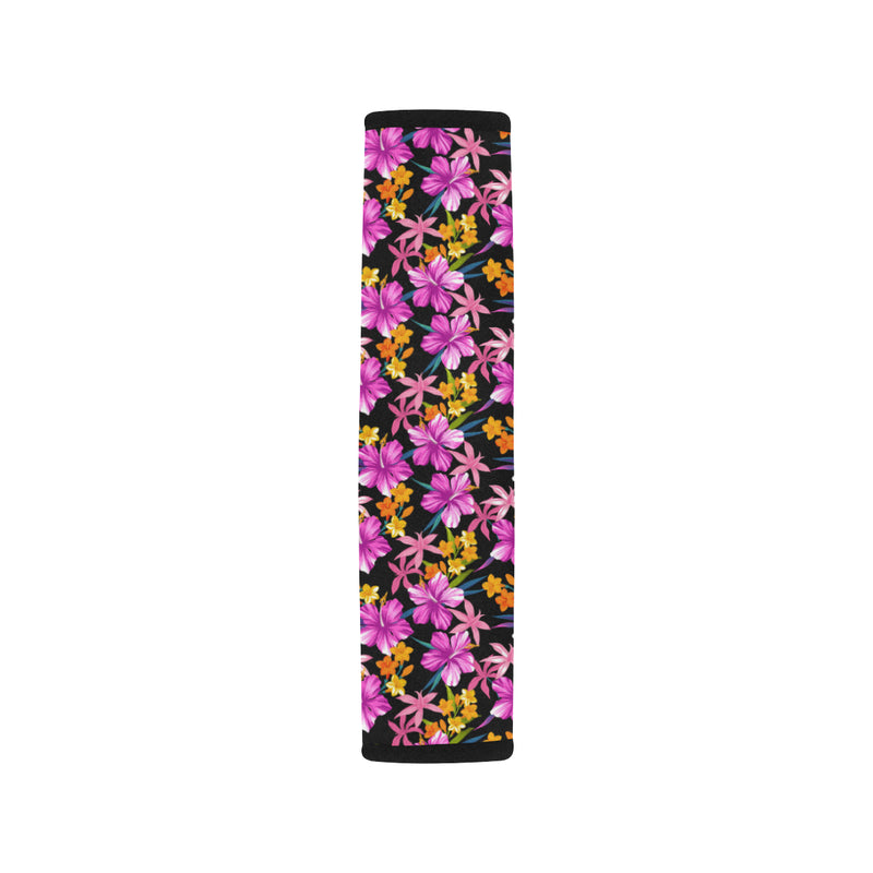 Tropical Folower Pink Hibiscus Print Car Seat Belt Cover