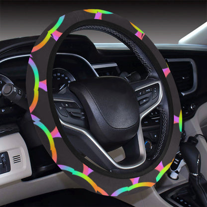 Mermaid Tail Rainbow Design Print Steering Wheel Cover with Elastic Edge