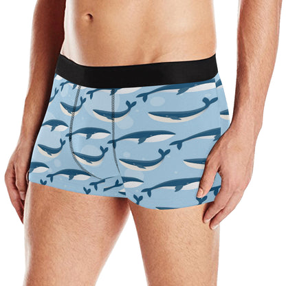 Blue Whale Pattern Print Design 02 Men's Boxer Briefs