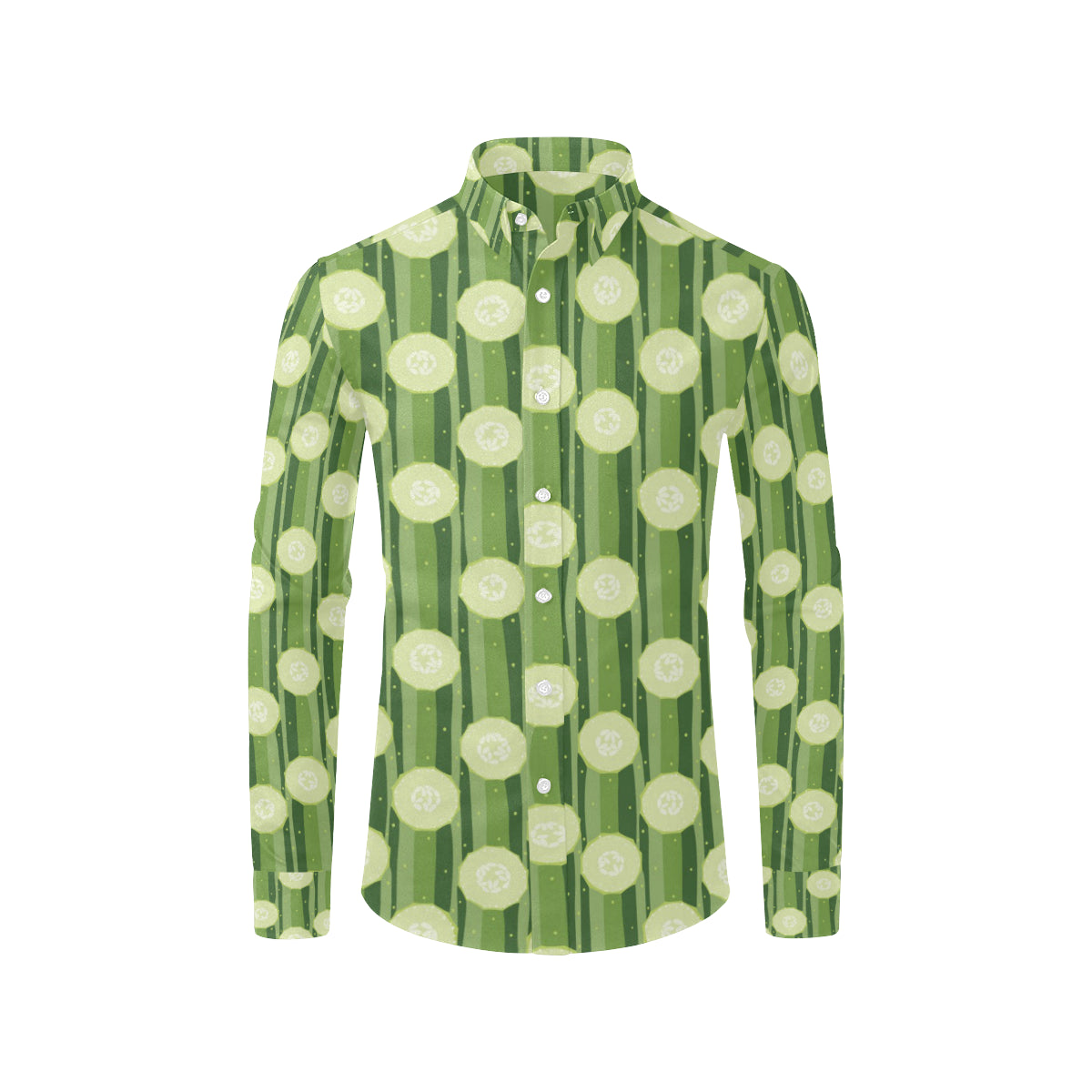 Cucumber Pattern Print Design CC03 Men's Long Sleeve Shirt