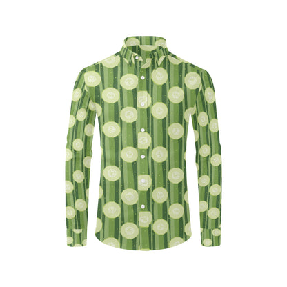 Cucumber Pattern Print Design CC03 Men's Long Sleeve Shirt