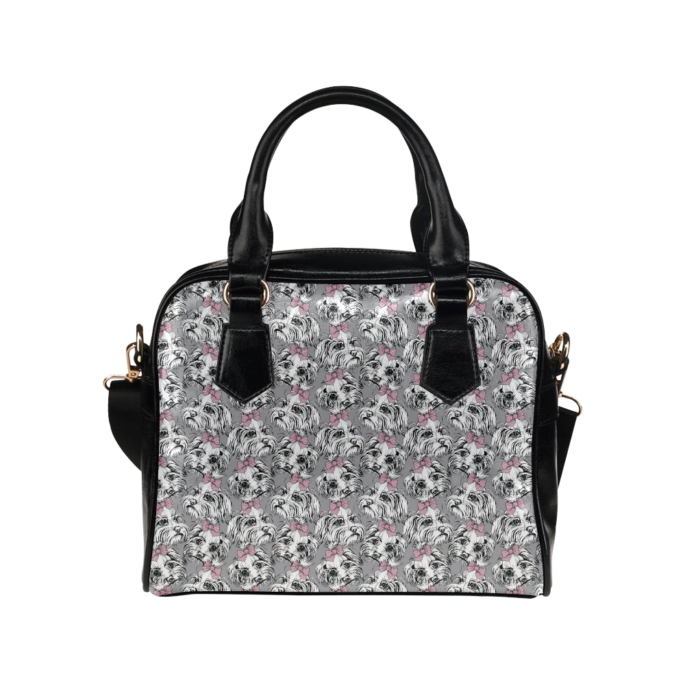 Maltese Pattern Print Design 01 Shoulder Handbag