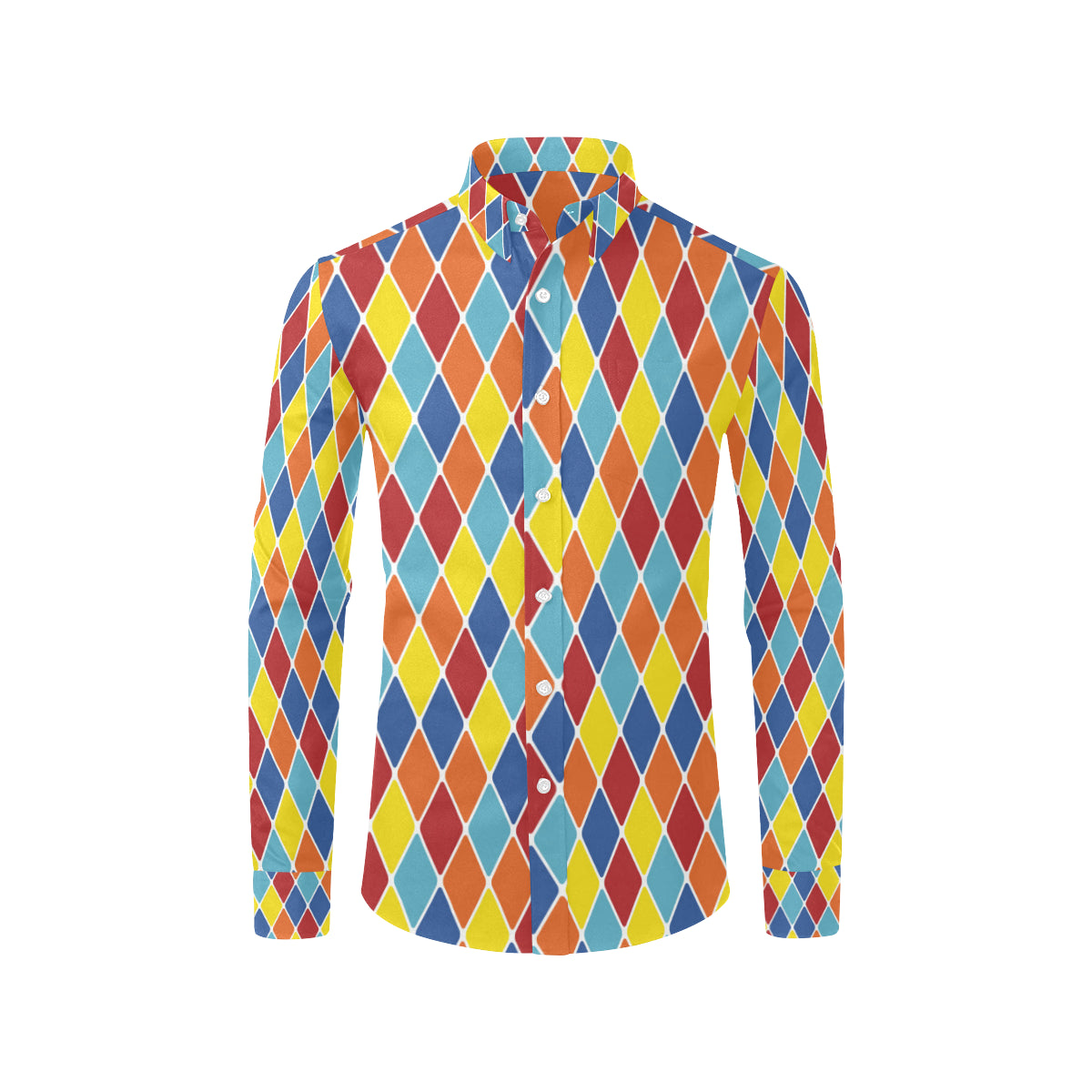 Harlequin Pattern Print Design 01 Men's Long Sleeve Shirt