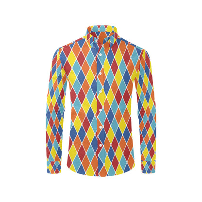 Harlequin Pattern Print Design 01 Men's Long Sleeve Shirt
