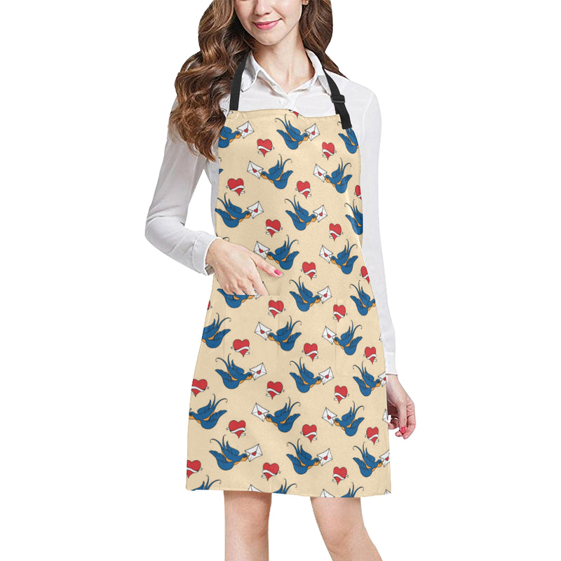 Swallow Bird Pattern Print Design 05 Apron with Pocket