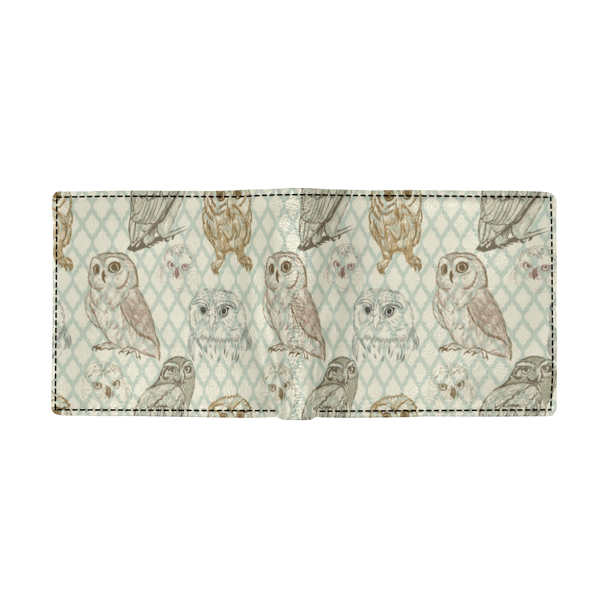 Owl Pattern Print Design A03 Men's ID Card Wallet