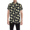 Daisy Pattern Print Design DS01 Men's Short Sleeve Button Up Shirt