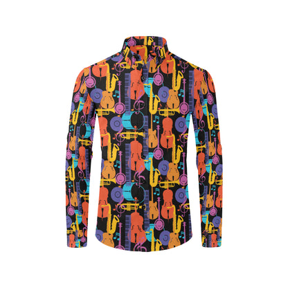 Jazz Pattern Print Design 03 Men's Long Sleeve Shirt
