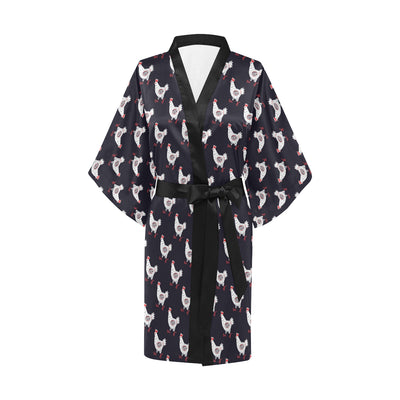 Chicken Pattern Print Design 03 Women's Short Kimono