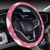 Heart Key Pattern Print Design HE09 Steering Wheel Cover with Elastic Edge