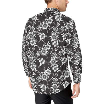 Gerberas Pattern Print Design GB02 Men's Long Sleeve Shirt
