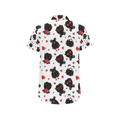 Affenpinscher Pattern Print Design 01 Men's Short Sleeve Button Up Shirt