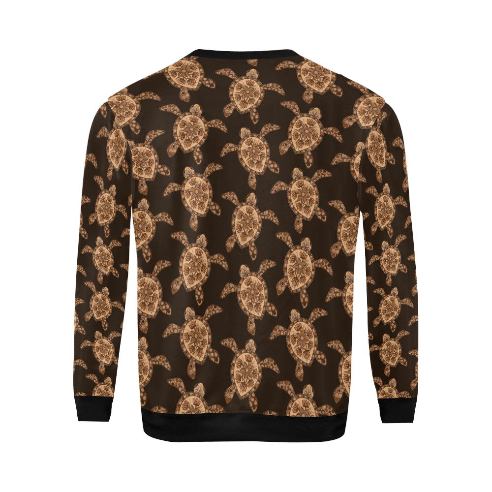 Tribal Sea Turtle Pattern Print Design T09 Men Long Sleeve Sweatshirt