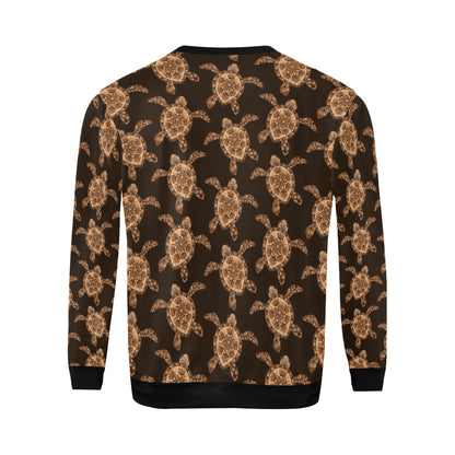 Tribal Sea Turtle Pattern Print Design T09 Men Long Sleeve Sweatshirt