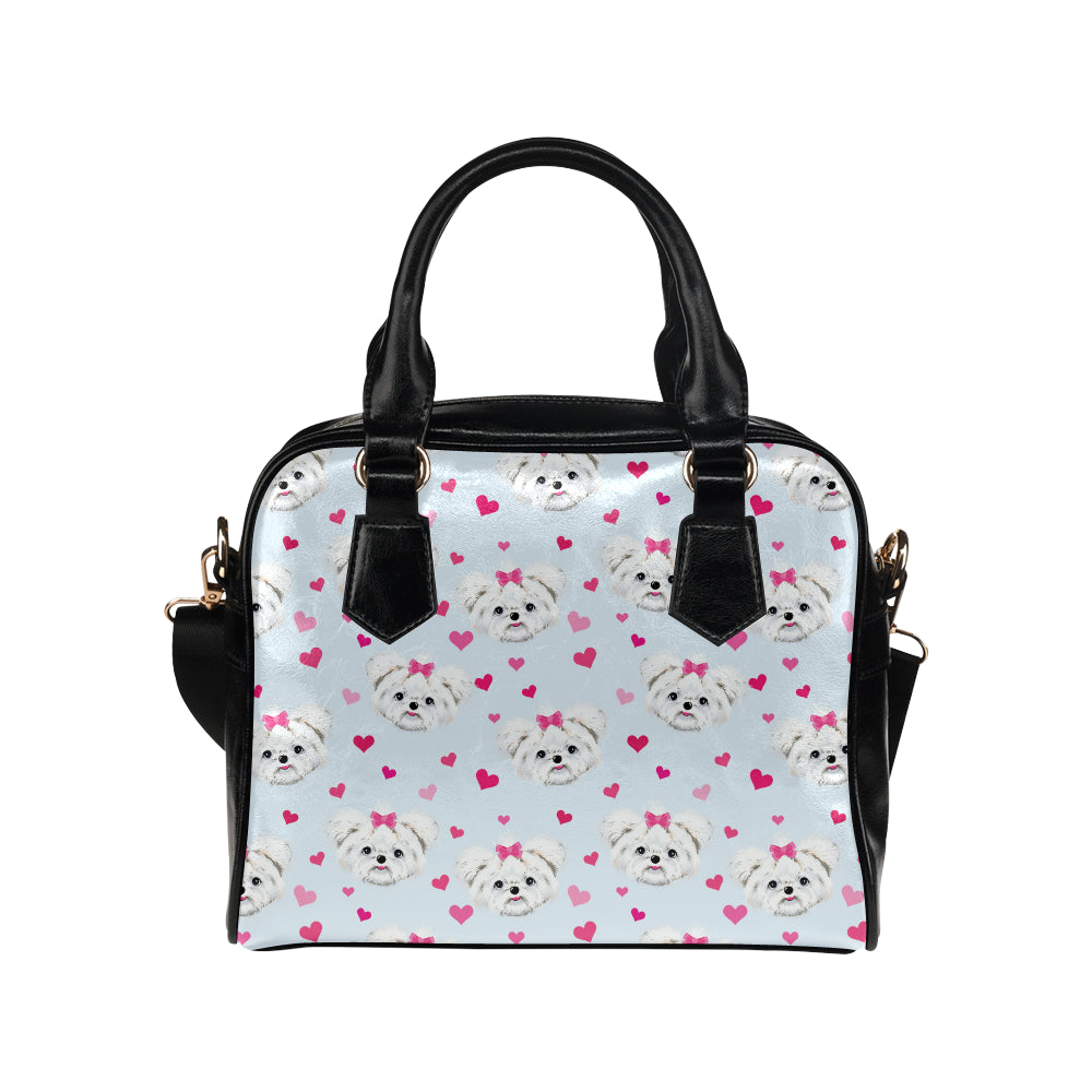Maltese Pattern Print Design 03 Shoulder Handbag