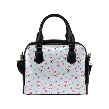 Maltese Pattern Print Design 03 Shoulder Handbag