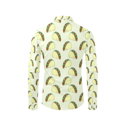 Taco Pattern Print Design TC05 Men's Long Sleeve Shirt