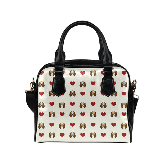 Cavalier King Charles Spaniels Pattern Print Desig Shoulder Handbag