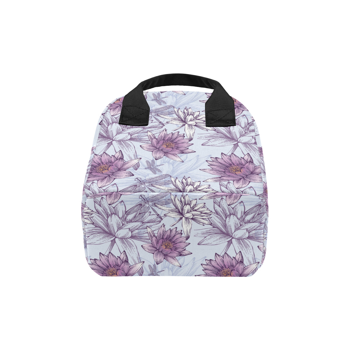 Water Lily Pattern Print Design WL01 Insulated Lunch Bag