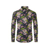 lotus Embroidered Pattern Print Design LO06 Men's Long Sleeve Shirt